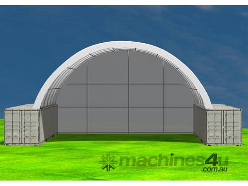 New 12m x 12m Container Shelter Workshop Igloo Dome with End Wall