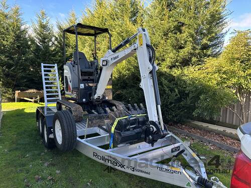 Excavator E20 with Sure weld Aluminum trailer Quick hitch, auger drive and Augers 