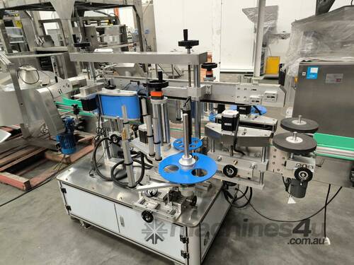 Labelling machine double side for Square, Oval, Round bottles.