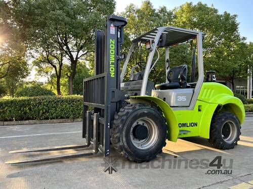 caption 2024 Rough Terrain Diesel Forklift SD35 - Flexible & Efficient, Rated Load 1
