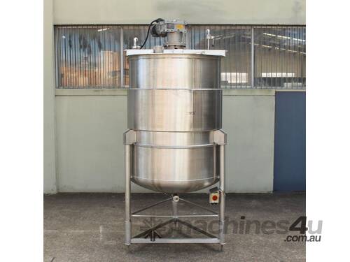 Stainless Steel Steam Jacketed Mixing Tank.