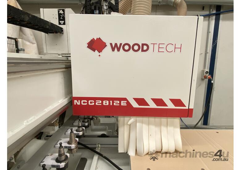 caption Wood tech Joinery shop machine package. CNC, Edge bander, Panel saw, dust extraction & compressor