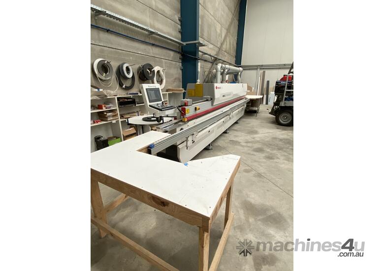 caption Wood tech Joinery shop machine package. CNC, Edge bander, Panel saw, dust extraction & compressor