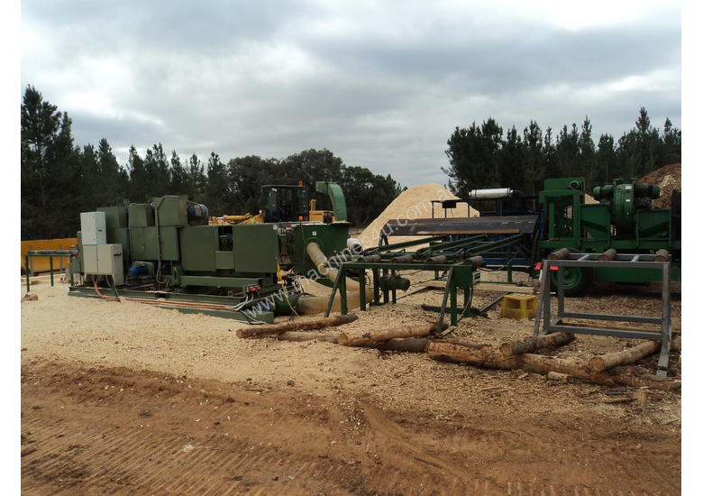 caption Modular small log sawmill