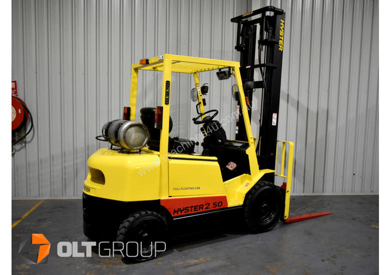 caption Hyster H2.50DX 2.5 Tonne Forklift 2 Stage 4510mm Mast LPG Digital Load Indicator