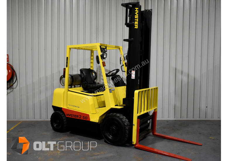 caption Hyster H2.50DX 2.5 Tonne Forklift 2 Stage 4510mm Mast LPG Digital Load Indicator