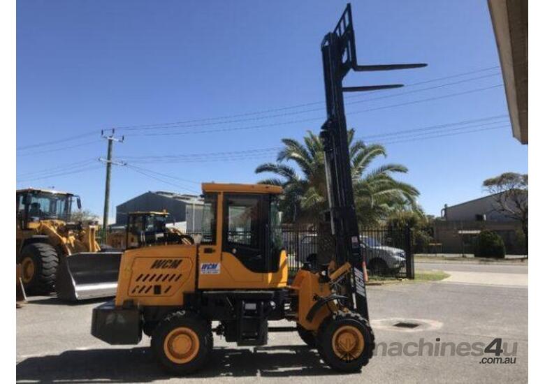 caption WCM912FL All-Terrain 4WD Articulated Forklift – 78HP | 2.5T Load | Air-Conditioned Cabin