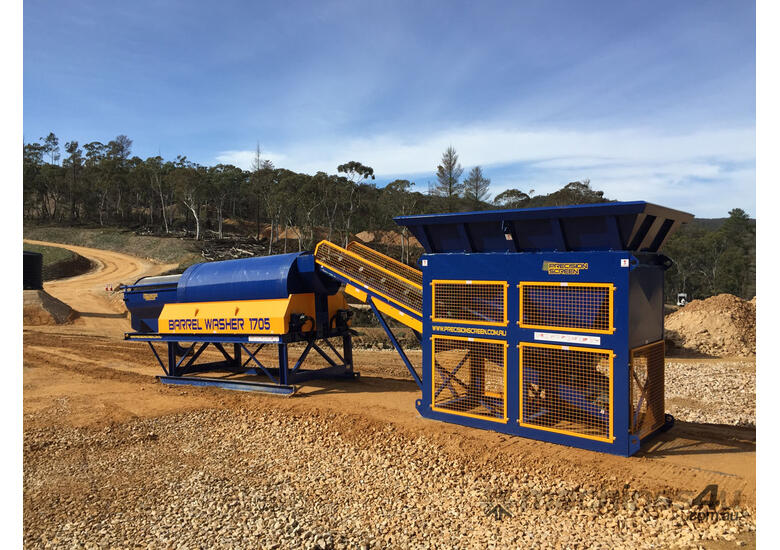 caption Precisionscreen Barrel Washer 1750: Efficient Scrubbing and Cleaning for Aggregates