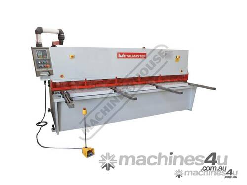 caption HG-3206E Hydraulic Swing Beam Guillotine - Premium 3200 x 6mm Mild Steel Shearing Capacity Estun E21