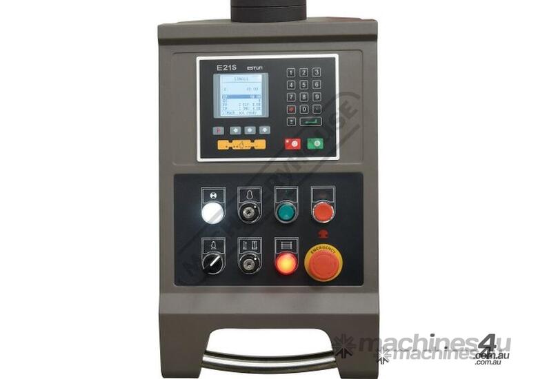 caption HG-3206E Hydraulic Swing Beam Guillotine - Premium 3200 x 6mm Mild Steel Shearing Capacity Estun E21