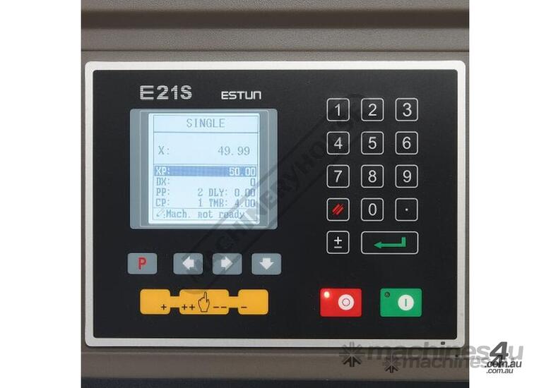 caption HG-3206E Hydraulic Swing Beam Guillotine - Premium 3200 x 6mm Mild Steel Shearing Capacity Estun E21