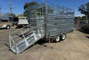 12x7 Cattle Trailer Flat Top Trailer 3500KG Removable Cattle Crate BIGMAN TRAILER