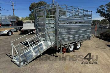 12x7 Cattle Trailer Flat Top Trailer 3500KG Removable Cattle Crate BIGMAN TRAILER
