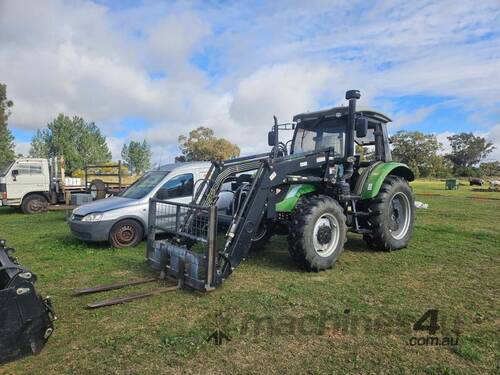 AGRISON SH1004 TRACTOR FRONT END LOADER WITH FORKS & 4IN1 BUCKET-100HP, 337HRS