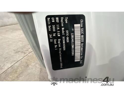 caption 2021 LDV G10 + Van T/Diesel (Auto)