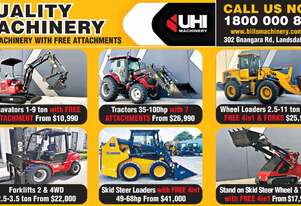 NEW UHI 4WD TRACTORS WITH 7 ATTACHMENTS (WA ONLY)