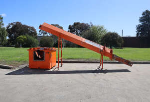 Industrial Incline Conveyor with Fire Suppression Hopper System - 2.47m High