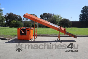 Industrial Incline Conveyor with Fire Suppression Hopper System - 2.47m High