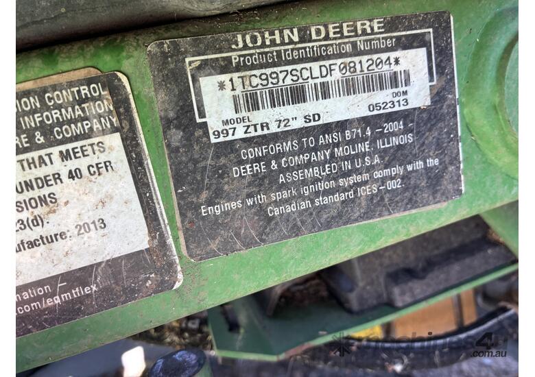 2013 John Deere 997 Z-Track Zero Turn Ride On Mower