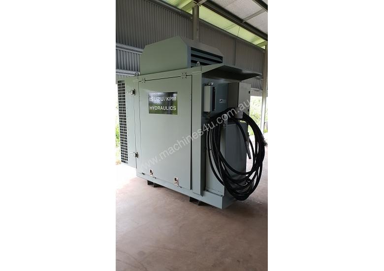 caption 60 HP 2011 Silenced Isuzu 4 Cyclinder Turbo Diesel Kawasaki Hydraulic Power Pack Stainless Fuel Tank
