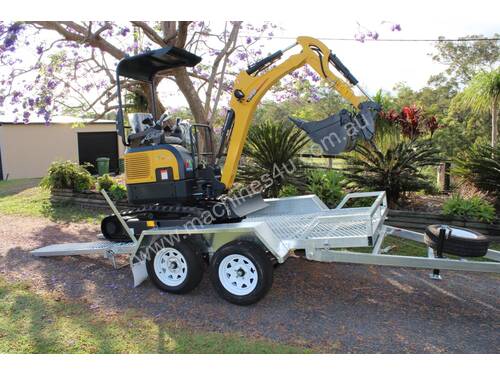 Mini Excavator and Trailer 8 Piece Package