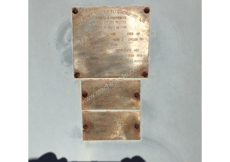 1700 kw 2250 hp 12 pole 6600 volt Slip Ring Electric Motor