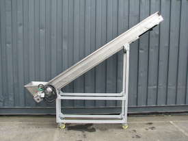 Large Stainless Incline Motorised Belt Conveyor - 2.1m long - picture0' - Click to enlarge