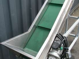 Large Stainless Incline Motorised Belt Conveyor - 2.1m long - picture0' - Click to enlarge