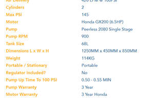 Peerless Air Compressor 420LPM Honda Petrol P21 - picture1' - Click to enlarge