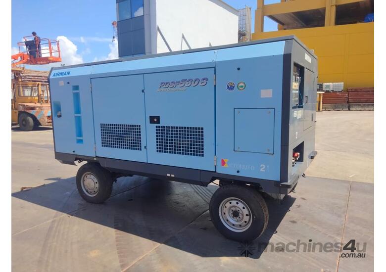 caption 530 CFM AIRMAN (JAPAN ) HIGH PRESSURE COMPRESSOR NEW CONDITION ONLY 153 HOURS COST $110000 NEW