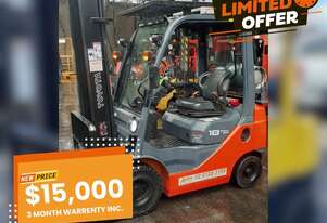 TOYOTA FORKLIFT | 1.8 Ton | 4500mm Height | LPG | Side Shift inc