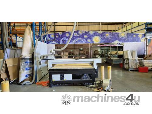 Multicam CNC Router with Vacuum Pump and 2019 Hafco Industrial Dust Collector