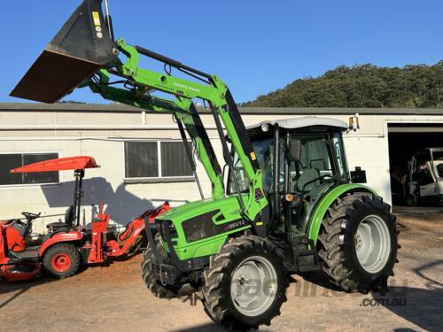 caption Deutz 4080E Cab tractor with 4in1 Loader