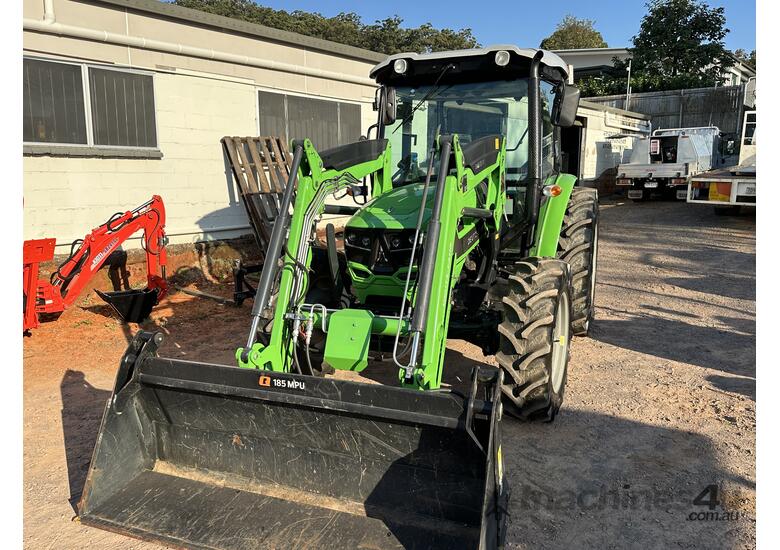 caption Deutz 4080E Cab tractor with 4in1 Loader