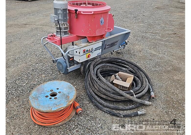 caption Self Mixing Concrete, Grout Pump, Shotcrete Unit, 3 Phase 7.5 KW Self Mixing Pump, 25m Heavy Duty Ho