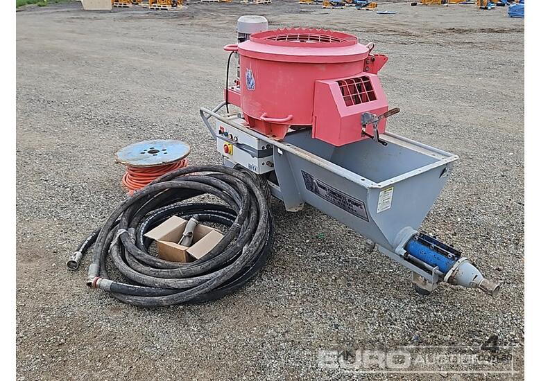 caption Self Mixing Concrete, Grout Pump, Shotcrete Unit, 3 Phase 7.5 KW Self Mixing Pump, 25m Heavy Duty Ho