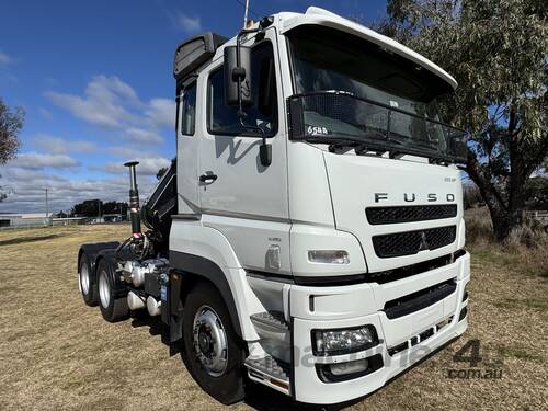 Mitsubishi Fuso FV500 6x4 Automatic Prime Mover with Hiab Crane.  One Fleet Owner.