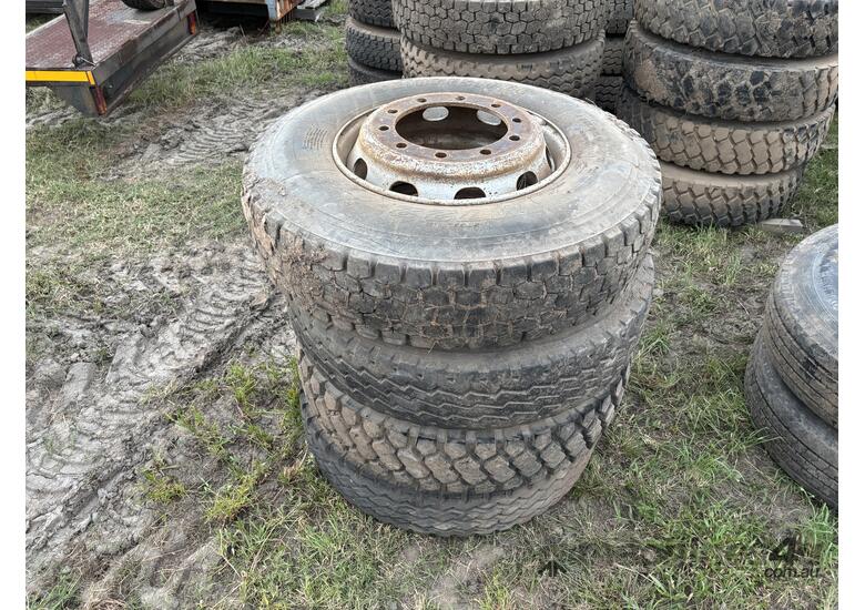 caption Qty4 x Truck Tyres & Rims