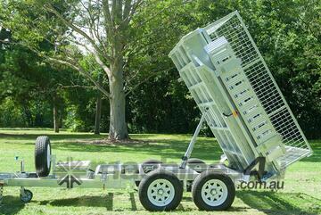 8x5 Tandem Axle Hydraulic Tipper Galvanised Box Trailer 3200kg ATM (Price shown Without Cage)