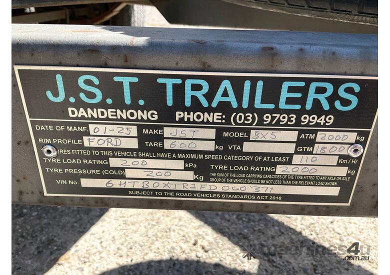 caption 2015 J.S.T. Trailers 8x5 8x5 Box Trailer