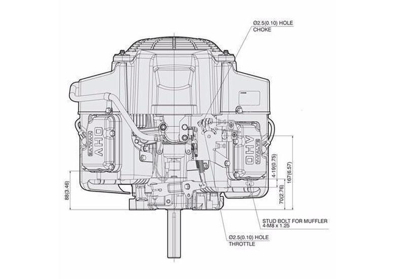caption Kawasaki FS651V 22.0HP Petrol Lawnmower Engine