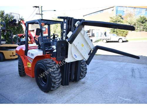 HELI 3.5T All Terrain Diesel Forklift Buggy with Rotator FOR SALE