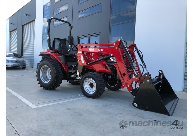 caption TANNERTRACK - TYM T413 40 HP 4WD Tractor BONUS Slasher & Forks