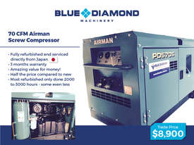 Airman Diesel  Screw Compressors - 70 -390 CFM Isuzu / Kubota - Comes with Warranty - picture0' - Click to enlarge
