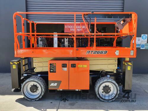 caption JLG RT2669 26ft All Terrain Heavy Lift Diesel 4WD Scissor Lift - 680 KG, Superior Performance!
