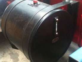 Hydraulic Oil Tank Truck 200 Litre Round Powdercoated Steel (Black) H028E - picture0' - Click to enlarge