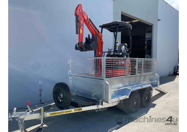caption PACKAGE - XN18 1.8t + 9 ATTACHMENTS + 3.5T HYDRAULIC TIPPING TRAILER