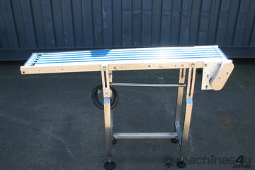 Small Stainless Steel Motorised Rope Round Belt Conveyor - 1.2m long