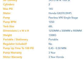 Peerless Air Compressor 545LPM Honda Petrol PV25 - picture1' - Click to enlarge