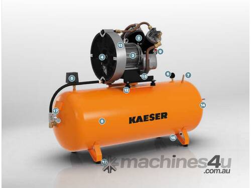 caption CVA Compressors - New Kaeser EPC 1100-500 - 5.5kw - 2 Cylinder 415-volt 3phase Piston Compressor - G